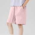 thumbnail image 1 of Wide Leg Shorts for Boys with Pockets Size 3-14 Lightweight Bermuda Short Toddlers Teens Casual Solid Color Loose Elastic Waist Half Pants, 1 of 7