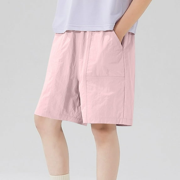Wide Leg Shorts for Boys with Pockets Size 3-14 Lightweight Bermuda Short Toddlers Teens Casual Solid Color Loose Elastic Waist Half Pants