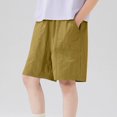 thumbnail image 1 of Wide Leg Shorts for Boys with Pockets Size 3-14 Lightweight Bermuda Short Toddlers Teens Casual Solid Color Loose Elastic Waist Half Pants, 1 of 7