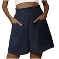 thumbnail image 1 of Wide Leg Shorts for Women Elastic High Waist Solid Summer Shorts Casual Baggy Workout Lounge Shorts with Pockets, 1 of 8