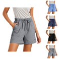 thumbnail image 1 of Wide Leg Shorts for Women Summer Elastic High Waisted Loose Casual Shorts with Pockets Beach Vacation Clothes, 1 of 6