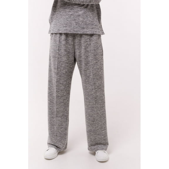 Wide Leg Silver Pants with Inner Side Loops