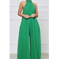 thumbnail image 1 of Wide Leg Sleeveless Chiffon Jumpsuit (S, ForestShadeGreen), 1 of 8
