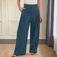 thumbnail image 1 of Wide Leg Stretchy Work Pants Women Dress Pants High Waisted Business Trousers Color BU2 Size XXXL, 1 of 6