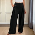 thumbnail image 1 of Wide Leg Stretchy Work Pants Women Dress Pants High Waisted Business Trousers Color Black Size M, 1 of 6