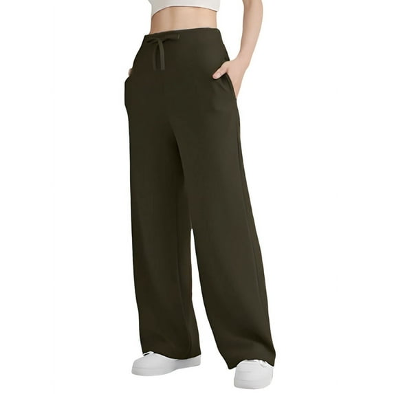 Womens High Waisted Baggy Sweatpants Green S