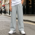 thumbnail image 1 of Wide Leg Sweatpants for Boys with Pockets Elastic Waist Lightweight Comfortable Baggy Open Bottom Casual Pants for School Travel Streetwear Lounge and Everyday Wear, 1 of 7