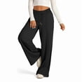 thumbnail image 1 of Wide Leg Sweatpants Female Baggy Drawstring Elastic High Waisted Palazzo Lounge Pants Black XL, 1 of 6