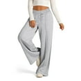 thumbnail image 1 of Wide Leg Sweatpants Female Baggy Drawstring Elastic High Waisted Palazzo Lounge Pants Light Gray XXL, 1 of 5