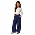 thumbnail image 1 of Wide Leg Sweatpants for Girls Baggy Straight Sweat Pants School Running Casual Elastic Waist Joggers Trousers Teen Kids Trendy Pull on Sweatsuits Bottom, 1 of 6