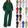 thumbnail image 1 of Wide Leg Sweatpants Hoodie Set for Women 2 Piece,Oversized Long Sleeve Pullover Tops,with Pockets,Weekend Casual Outfits, 1 of 6