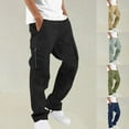 thumbnail image 1 of Wide Leg Sweatpants Men Baggy Men's Cargo Pants Sweatpants Jogger Work Trousers Relaxed Fit Loose Casual Lightweight Slacks with Multi Pockets, 1 of 6