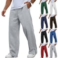 thumbnail image 1 of Wide Leg Sweatpants Men Fashion Casual Solid Color Loose Winter Drawstring Pockets Pants Sweatpant Sizes S-3XL, 1 of 7