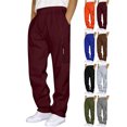 thumbnail image 1 of Men's Drawstring Sweatpants Fashion Solid Color Drawstring Elastic Waist Zipper Pocket Sports Sweat Simple Basic Style, 1 of 5