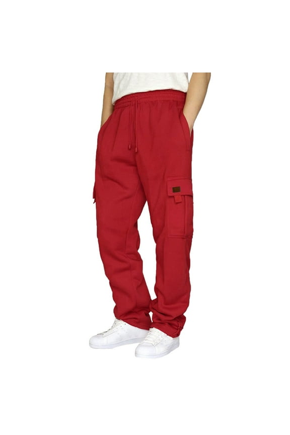 Wide Leg Sweatpants Men Light Weight Work Pants For Men Fleece Active Cargo Joggers for Men, Mens Sweatpants with Pockets