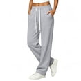 thumbnail image 1 of Wide Leg Sweatpants Women 2026 Fall Clothes Stretchy Baggy Wide Leg Streetwear Casual Lounge Travel Track Pants Light Gray S, 1 of 5