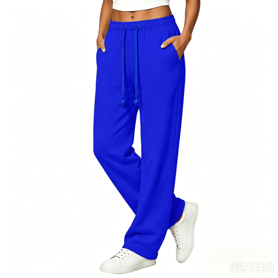 Wide Leg Sweatpants Women 2026 Fall Clothes Stretchy Baggy Wide Leg Streetwear Casual Lounge Travel Track Pants Royal Blue XL