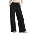 thumbnail image 1 of CHUMUD Wide Leg Sweatpants Women Baggy Drawstring Elastic High Waisted Palazzo Lounge Pants Pull On Spliced Colored Track Trouser, 1 of 6