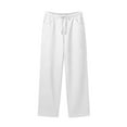 thumbnail image 1 of Wide Leg Sweatpants Women Casual High Waist Baggy Sweat Pants Y2k Cute Loose Lounge Outfits with Pockets White L, 1 of 4