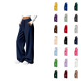 thumbnail image 1 of Wide Leg Sweatpants Women Fall Winter Mid Weight Solid Color Elastic High Waist Straight Leg Casual Pants with Pockets, 1 of 8