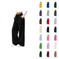 thumbnail image 1 of Wide Leg Sweatpants Women Fall Winter Mid Weight Solid Color Elastic High Waist Straight Leg Casual Pants with Pockets, 1 of 8