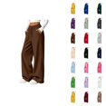 thumbnail image 1 of Wide Leg Sweatpants Women Fall Winter Mid Weight Solid Color Elastic High Waist Straight Leg Casual Pants with Pockets, 1 of 8