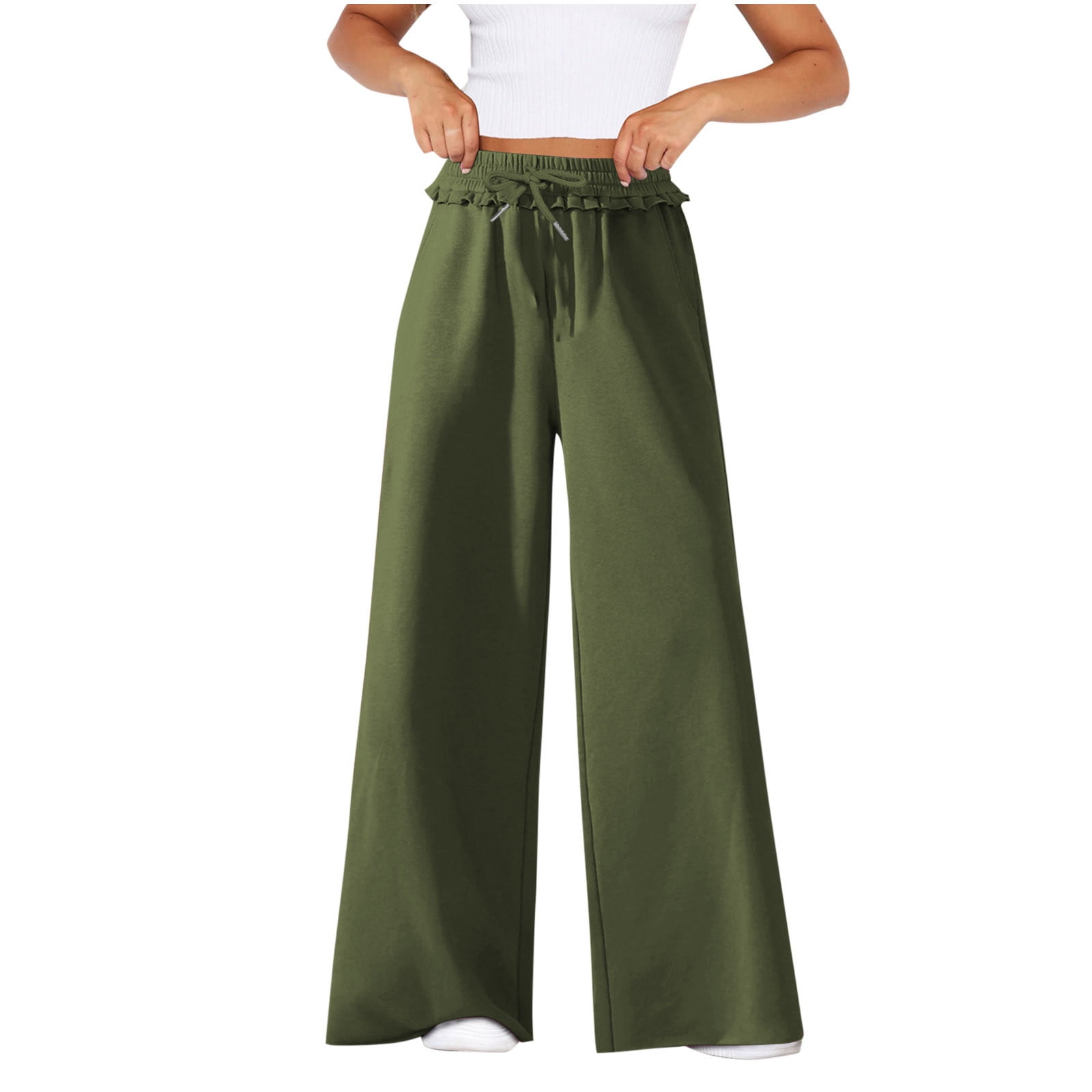 【OJOS】BELT WIDE SWEAT PANTS Amazon.com: PINSPARK Women's Wide Leg Sweatpants Soft High