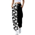 thumbnail image 1 of Wide Leg Sweatpants Women Halloween Ghost Pumpkin Printed High Elastic Waisted Drawstring Jogger Trousers with Pockets Comfy Y2K Streetwear, 1 of 5