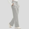 thumbnail image 1 of Wide Leg Sweatpants Women High Waist Fleece Lined Sweat Pants Leg Baggy Straight Athletic Pants Gray 3XL, 1 of 3