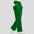 thumbnail image 1 of Wide Leg Sweatpants Women High Waist Fleece Lined Sweat Pants Leg Baggy Straight Athletic Pants Green S, 1 of 3