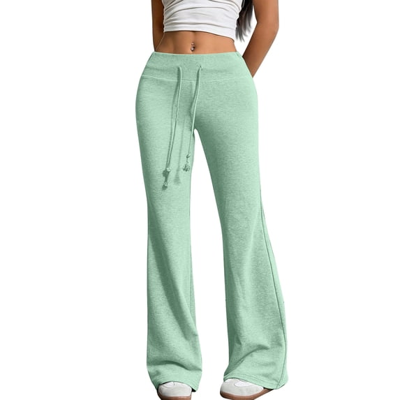 Wide Leg Sweatpants Women High Waisted Baggy Drawstring Flare Sweat Pants with Pockets Casual Soft Lounge Trousers