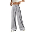 thumbnail image 1 of Wide Leg Sweatpants Women High Waisted Drawstring Baggy Joggers Outdoor Athletic Casual Loose Vacation Pants​​ Comfy Big and Tall Lightweight Jogging Gym Workout Lounge Sweat Pants​​, 1 of 2