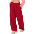 thumbnail image 1 of Wide Leg Sweatpants Women Low Rise Fleece Sweat Pants Elastic Waist Baggy Jogger Pants With Pockets Athletic Comfy, 1 of 8