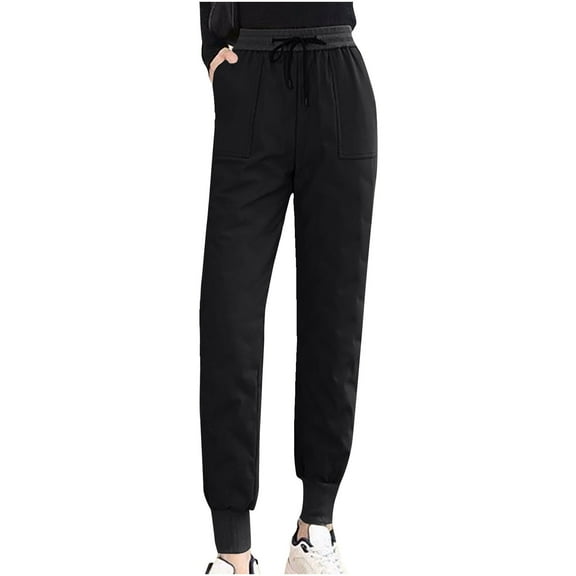 Wide Leg Sweatpants Women MIUOWANP Women Warm And Cold Cotton Pants Lightweight Plus Size High Waist Casual Versatile Women Pants Long Pants Black L