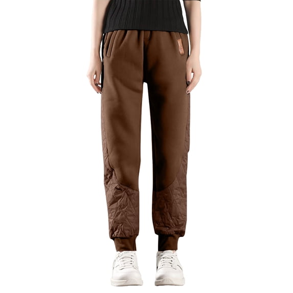 Wide Leg Sweatpants Women Tall MIUOWANP Women Warm And Cold Cotton Pants Lightweight Plus Size High Waist Casual Versatile Women Pants Long Pants Coffee M