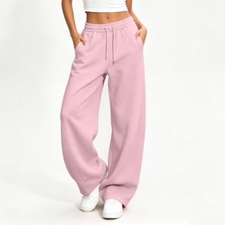 Wide Leg Sweatpants Women Zaewscy Women's Solid Color Elastic High Waist Wide Leg Sports Curved Knife Sweatpants With Casual Loose Jogging Pants With Pockets Sports Pants