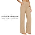 thumbnail image 1 of Wide Leg Sweatpants Womens Casual Cotton Linen High Waisted Button Up Straight Leg Trousers, 1 of 5