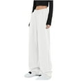 thumbnail image 1 of Wide Leg Sweatpants Womens High Waisted Lounge Drawstring Solid Sweat Pants with Pockets, 1 of 4