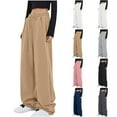 thumbnail image 1 of Wide Leg Sweatpants Womens High Waisted Lounge Drawstring Solid Sweat Pants with Pockets, 1 of 5