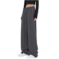 thumbnail image 1 of Wide Leg Sweatpants Womens High Waisted Lounge Drawstring Solid Sweat Pants with Pockets, 1 of 4