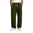 thumbnail image 1 of Wide Leg Sweatpants for Men Elastic Waist Drawstring Baggy Gym Pants Casual Fall Outfit Army Green S, 1 of 6