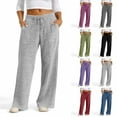 thumbnail image 1 of Wide Leg Sweatpants for Women Baggy Cotton Loose Fit Long Track Pants Comfy Open Leg Full Length Sports Workout Pant 05-Gray XXL, 1 of 5