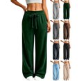 thumbnail image 1 of Wide Leg Sweatpants for Women,Elastic Drawstring High Waisted Loose Casual Straight Leg Pants with Side Pockets for Daily Wear, 1 of 7