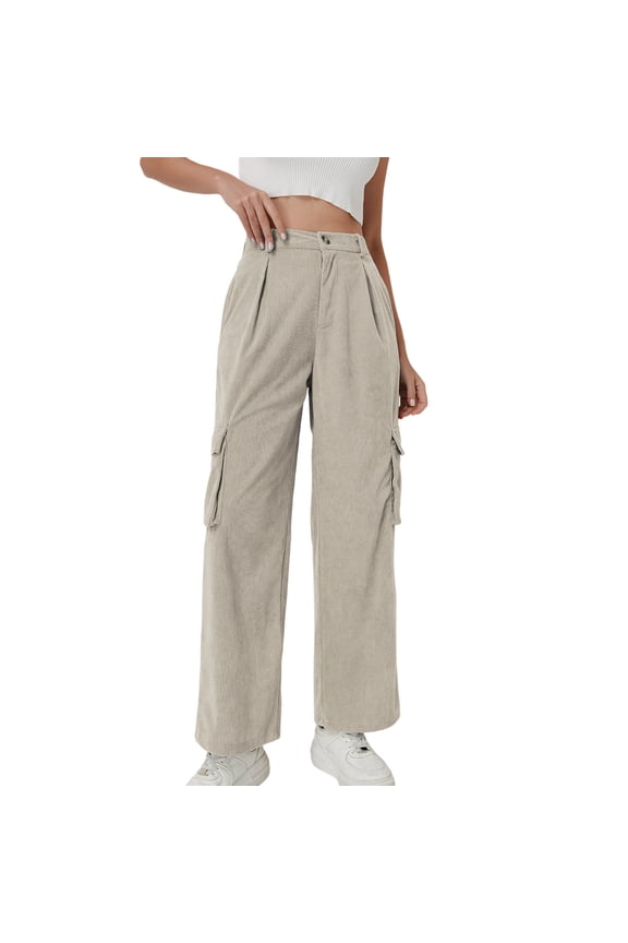Wide Leg Sweatpants for Women Fashion Solid Elastic Waist Pocket Sport Pants Gym Workout Training