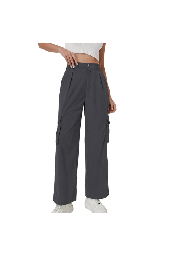 Wide Leg Sweatpants for Women Fashion Solid Elastic Waist Pocket Sport Pants Gym Workout Training