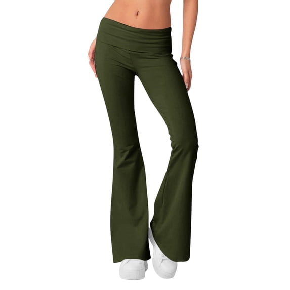Wide Leg Sweatpants for Women Fold Over Low Rise Yoga Lounge Pants Low Rise Sweatpants