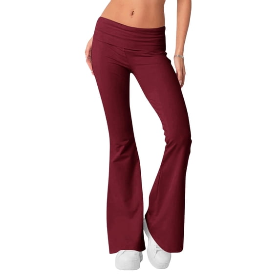 Wide Leg Sweatpants for Women Fold Over Low Rise Yoga Lounge Pants Low Rise Sweatpants