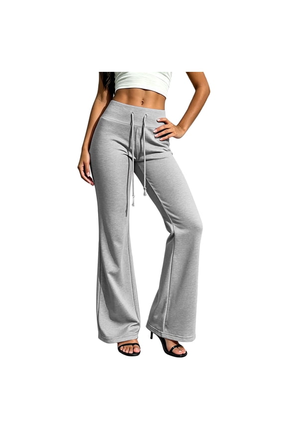 Wide Leg Sweatpants for Women High Waisted Flare Soft Drawstring Yoga Pants for Loungewear Workout Gym Workout Training