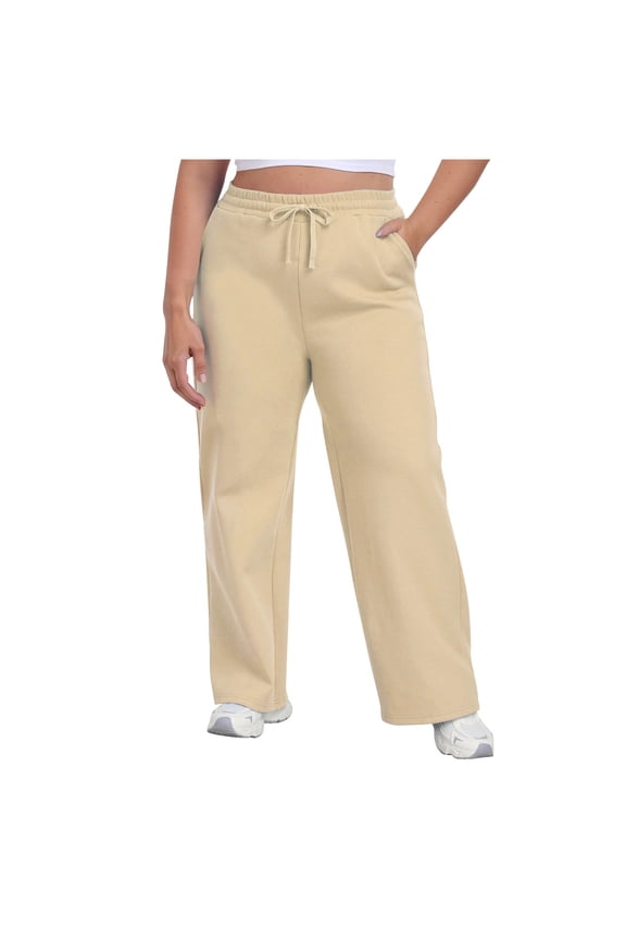 Wide Leg Sweatpants for Women Plus Size Baggy Sweat Track Pants Drawstring Casual Lounge Pants with Pockets