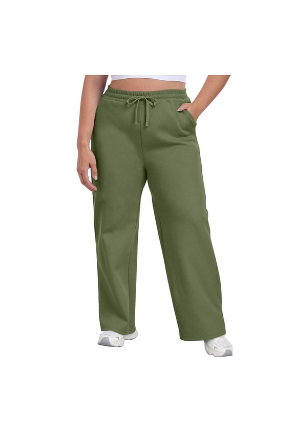 Wide Leg Sweatpants for Women Plus Size Baggy Sweat Track Pants Drawstring Casual Lounge Pants with Pockets